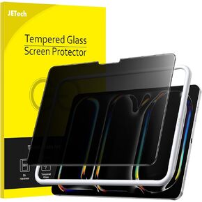 JETech Privacy Screen Protector for iPad Pro 11-Inch M4 (2024) with Easy Installation Tool, Anti-Spy Tempered Glass Film, 1-Pack
