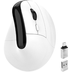 Vertical Wireless USB C Mouse Rechargeable, Bluetooth Wireless Ergonomic Mouse 4000DPI Optical Mouse for Macbook Air Pro/iPad/iMac/Surface
