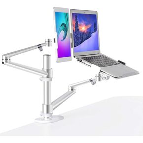 3 in 1 Stand Mount or Laptop and Monitor or Tablet, Laptop/Monitor Desk Stand arm, 360º Rotating, Supports Laptop(11-17 inch), Monitor(17-32 inch), Tablet(5-13 inch)