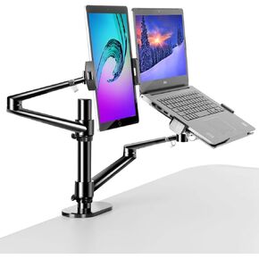 3 in 1 Stand Mount or Laptop and Monitor or Tablet, Laptop/Monitor Desk Stand arm, 360º Rotating, Supports Laptop(11-17 inch), Monitor(17-32 inch), Tablet(5-13 inch)