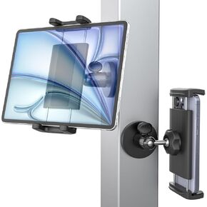 Magnetic Tablet Holder, [Metal Material] iPad Magnetic Mount, Magnetic Tablet Mount for Fridges/Metal Rack/Whiteboard/Gym Equipment/Cabinet, Compatible 4.7-12.9" Phones and Tablets