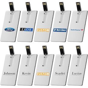 Bilious USB Flash Drive, 2PCS 64GB Metal Credit Card Bank Card Style Thumb Drive Portable Key-Hole Design USB 2.0 Memory Stick, Waterproof Jump Pen Drive for Storage and Backup
