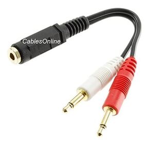 CablesOnline, 6-inch 3.5mm Stereo female to Dual 3.5mm Mono Male Left/Right Adapter Cable, AV-Y16