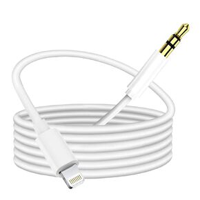 Aux Cord for iPhone, Lightning to 3.5 mm AUX Cable for Car Stereo, Speaker, Headphone, Auxiliary Audio Jack Cable Compatible with iPhone 14 13 12 11 XS XR X 8 7 SE, 3.3FT (Pink)