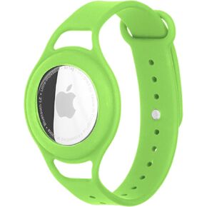 Case-Mate AirTag Bracelet for Kids - Flexible AirTag Case w/Lightweight Silicone Watch Band - Easy to Install Apple AirTag Holder for Kids - Tracker Wristband Strap for Child/Adults/Elders - Green