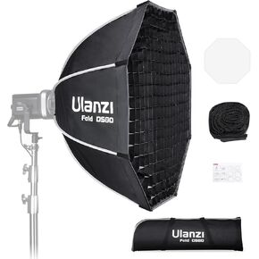 ULANZI 31.5"/80cm Parabolic Softbox Quick Release Bowens Mount, DS80 Fast-Setup Photography Camera Studio Flash Lighting Umbrella Softbox for Bowens Mount Lights