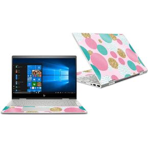 MIGHTY SKINS Glossy Glitter Skin for HP Envy x360 Convertible 15"" (2018) - Golden Bubbles | Protective, Durable High-Gloss Glitter Finish | Easy to Apply, Remove, and Change Styles | Made in The USA