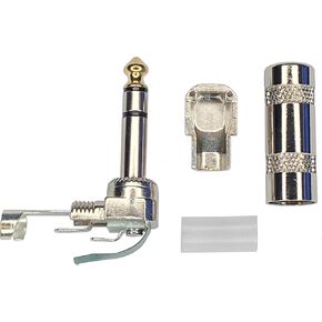 Right Angle Stereo TRS Solder-On 1/4 Inch 6.3mm 90 Degree Stereo Male Jack Plug Connector