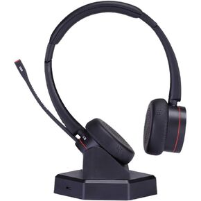 MKJ Wireless Headset with Microphone Noise Cancelling Business Bluetooth Headphones for Call Center Home Office,Truck Driver Headset, Works with Computer Skype Zoom Microsoft Teams
