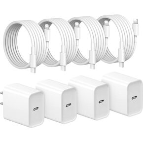 iPhone 14 13 12 Charger Fast Charging - 4 Pack 20W USB C Wall Charger Block Adapter with 6Ft Fast Charging Cable Compatible with iPhone 14 13 12 11 Pro Max XR XS X 8 7 6, iPad