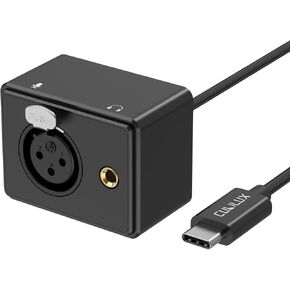 Cubilux USB C to XLR Lapel/Dynamic Microphone and 3.5mm Headphone Out Splitter Compatible with Smart Phone,Tablet Computer for Sound Recording,for iPhone 15+/15 pro max,Samsung S24/S23/S22 Ultra