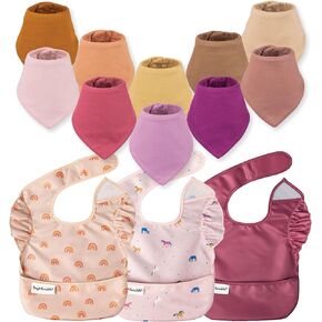 مجموعة من 3 صدريات سهلة مقاومة للفوضى من تايني توينكل، وصدريات أطفال باندانا مكونة من 10 قطع in Kuwait