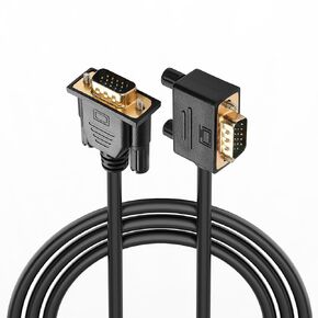 PNGKNYOCN 90 Degree VGA Cable,1080P Full HD Right Angle VGA Male to VGA Male Monitor Cable for Computer Monitor Projector and More 1.5M (R)
