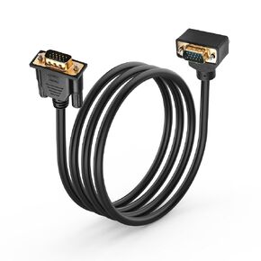 PNGKNYOCN 90 Degree VGA Cable,1080P Full HD Right Angled Upward Bend VGA Male to Straight Male Monitor Video Adapter Cable for Computer Monitor Projector and More 1.5M (Up)