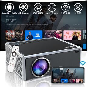 【Netflix Officially Licensed & 8K/4K Video Decode Support & Auto Focus】 Projector with 5G WiFi Bluetooth, 1000ANSI Native 1080p Movie Projector with Dolby, Built-in Youtube, Prime Video, Disney+ Apps