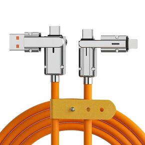 100W USB C Multi Fast Charging Cable 4-in-1 USB A/C to Type C/Phone | Fast Sync Charger Adapter Compatible with Phone/Laptop/Tablet