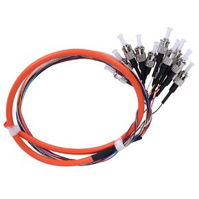 ViaGasaFamido Fiber Optic Cables 12-Cores Multimode Optical Fiber Color Coded Fiber Pigtail Cable ST/UPC-MM-0.9 for Networks Communication System