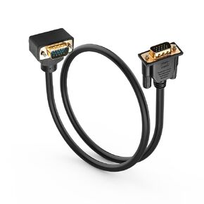 PNGKNYOCN 90 Degree VGA Cable,1080P Full HD Down Angle VGA Male to Straight Male Video Cable for Computer Monitor Projector and More 0.5M (Down)