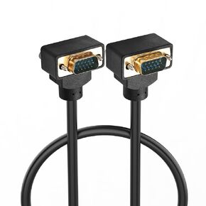 PNGKNYOCN Right Angle VGA Cable, 270 Degree Angle VGA Male to 90 Degree Angle VGA Male 15 Pin Full HD 1080P High Resolution Video Cord 0.5M (Up/Down)