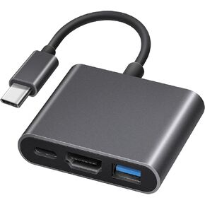 USB C to HDMI Multiport Adapter, Fubiaofei USB-C to USB3.0 Adapter with 4K HDMI, Type C 100W Fast Charging Digital AV Converter 3-in-1 Hub for iPad Pro MacBook Chromebook & More USBC Devices