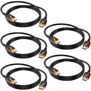 HDMI Cable 6FT, 5-Pack, 18Gbps High Speed HDMI 2.0 Cable, Male to Male HDMI Cord, 4K@60Hz, 2K@144Hz, ARC/eARC, HDCP2.2, 3D Compatible with PS5/4/3, Xbox, Soundbar, TV, Monitor etc（Blue）