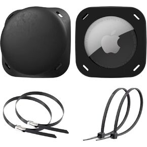 TagCozy 2 Pack Silicone Air Tag Holder with Steel Ties - Tether Airtag Cover Compatible for AirTag 2021 - Waterproof Airtag Holder Good for Bike Packing - Tracking Device Case - Airtag Accessories