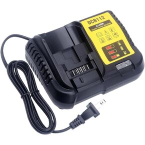 DCB112 Charger Replacement for 12V-20V Battery Charger DCB101 DCB105 DCB115 DCB107 Compatible with 20v 12v 60v Battery DCB120 DCB126 DCB208 DCB201 DCB200 DCB612 DCB609 DCB606