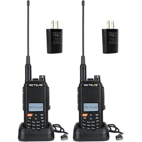 Retevis A1 GPS Amateur Radio, Dual Band Two Way Radio, Handheld Ham Radio with AM/FM Band, IP67 Waterproof Walkie Talkies Long Range, 2M/70CM, 2200mAh, SOS, NOAA, for Ham (2 Packs)