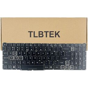 TLBTEK Backlight Keyboard Replacement Compatible with Acer Nitro 5 AN515-45 AN515-46 AN515-47 AN515-55 N20C1 AN515-56 AN515-57 AN515-58 AN517-41 AN517-45 AN517-52 AN517-55 AN517-53 Series Laptop