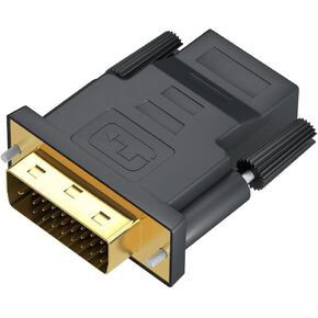 DVI to HDMI Adapter, DVI (DVI-D) Male to HDMI Female Adapter 1080P, Bidirectional Conversion DVI-D (24+1) to HDMI Converter for PC, Laptop, Monitor, TV, Projector, Game Console and More
