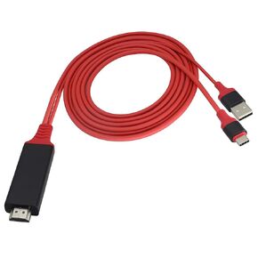 zdyCGTime 2 in 1 MHL USB Type C 3.1 Male & USB 2.0 A Male to HDMI Male 4K@30Hz HDTV Mirroring Video Audio Output Charging Cable Compatible with Android, MacBook, iPad, Thunderbolt 3(2m/Black-USB C)