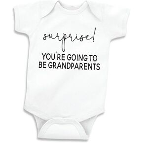Bump and Beyond Designs Surprise Pregnancy Announcement Grandparents Newborn Bodysuit