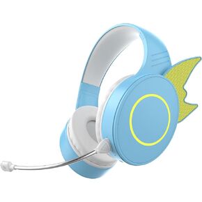 Bluetooth Headphones,Headphones Wireless Bluetooth V5.3,Over Ear Headphones HiFi Elvish Ears with LED for Smartphone Computer Laptop (Pink)