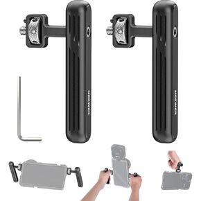 NEEWER 2 Pack Rotatable Side Handle/Top Handle Only for iPhone 15 Pro Max Samsung S24 S23 NEEWER Phone Cages, 1/4" Screw & Anti Twist Pin for Phone Stabilizer Video Rig Video Recording Filming, PA027