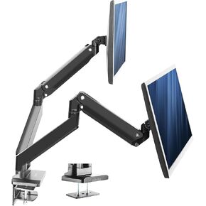 VIVO Premium Aluminum Heavy Duty Arms, Fits 2 Ultrawide Monitors up to 38 inches, Widescreen Dual Monitor Desk Mount with Instant Pneumatic Spring Height Adjustment VESA Stand, USB 3.0, STAND-V102G2U