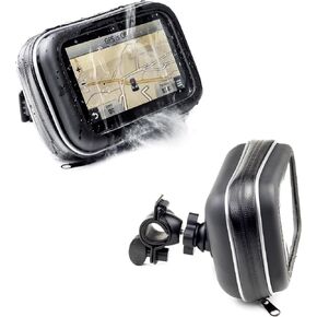 Motorcycle Handlebar Bike Mount with Waterproof Case for Garmin Drive Drivesmart Driveassist 52 51 50 55 Driveluxe Dezl OTR500 Nuvi TomTom Go Comfort Supreme 5’’ Via 1425M 1525M 1525TM Go 52 520 5200