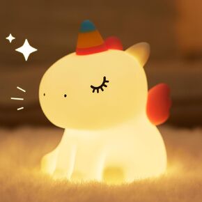 LED Cute Night Light for Kids, Silicone Rechargeable Night Light - 3 Level Dimmable Bedside Touch Lamp, Bedside Lamp for Baby and Toddler, for Gift Boys Girls and Children
