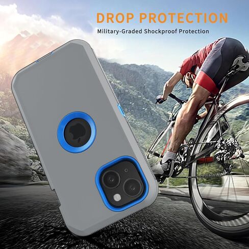 Phone Case for iPhone 15 Case: Heavy Duty Shockproof Armor Protector Case Cover with Belt Clip Holster for Apple iPhone 15 6.1 Phone Case (Black) in Saudi Arabia