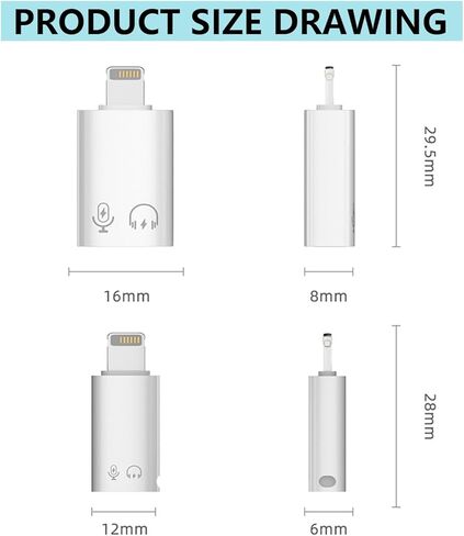 URANT USB A أنثى إلى Lightning Male، موصل محول من النوع C أنثى إلى Lightning ذكر متوافق مع iPhone14 13 12 11 iPod AirPods Type C محول محول، يدعم PD 10W/ نقل البيانات in Kuwait