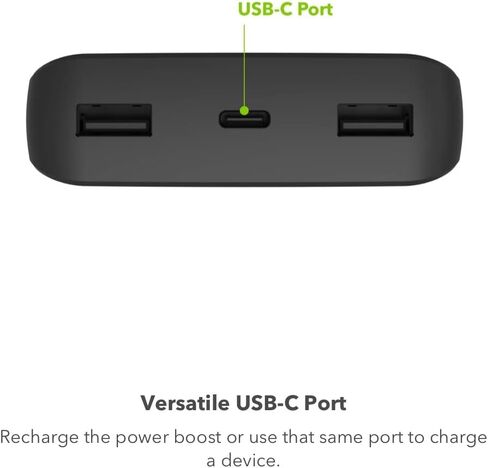 mophie Power Boost XL (20K) - أسود - محطة طاقة تحتوي على بطارية داخلية كبيرة ومنفذ USB-C متعدد الاستخدامات in Kuwait