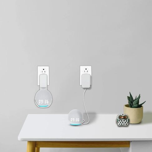 حامل يثبت على الحائط لجهاز Echo Dot 4th Gen، حامل شماعة لجهاز Echo Dot 4th Gen (أبيض) in Saudi Arabia