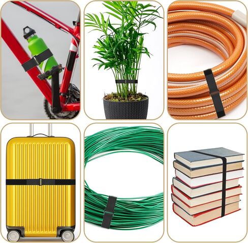 16Ft Adjustable Cable Straps with 25 Buckles, Hook and Loop Straps, Free Cut Length Cinch Strap, Fastening Cable Ties, Nylon Securing Cord Ties for Cable Tidy, Wire Management, Cord Organiser in Saudi Arabia