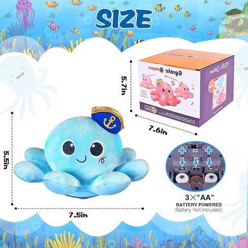 Baby Infant Crawling Walking Toys,MOJINO Tummy Time Plush Octopus Toy Gifts 3 4 5 6 7 8 11 12 Babies Walker Boy Girl 3-6 6-12 Learning 9-12 12-18 Toddler 36 Months Old Music Development Birthday Gift in Saudi Arabia