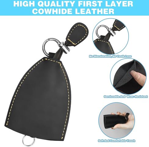 Winkkey - Protective Pull Out Key Case, Leather Car Key Case Creative Pull Out Key Case with Snap, Retro Winkey Key Holder Pouch Wink Key Pull Out Key Case, Pull Out Car Key Case with Rope (Black) in Saudi Arabia