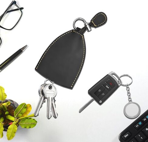 Winkkey - Protective Pull Out Key Case, Leather Car Key Case Creative Pull Out Key Case with Snap, Retro Winkey Key Holder Pouch Wink Key Pull Out Key Case, Pull Out Car Key Case with Rope (Black) in Saudi Arabia