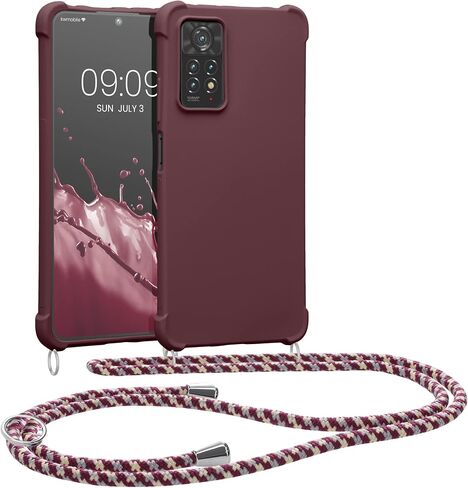kwmobile Crossbody Case Compatible with Xiaomi Redmi Note 11 Pro/Note 11 Pro (5G) / Note 12 Pro (4G) Case - TPU Silicone Cover with Strap - Macchiato in Saudi Arabia