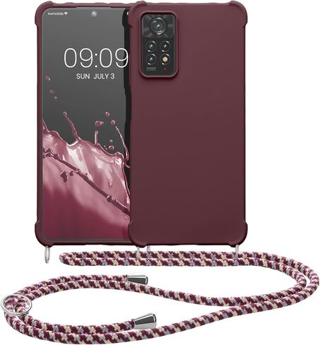 kwmobile Crossbody Case Compatible with Xiaomi Redmi Note 11 Pro/Note 11 Pro (5G) / Note 12 Pro (4G) Case - TPU Silicone Cover with Strap - Macchiato in Saudi Arabia
