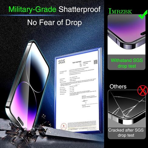 IMBZBK 3 Pack Screen Protector for iPhone 14 Pro with 3 Pack Camera Lens Protector Tempered Glass Accessories in Saudi Arabia