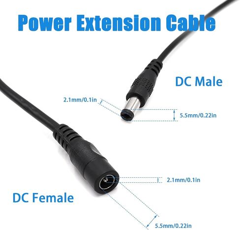 mxuteuk CCTV 2PCS 33FT(10M) Dc 12v 2.1mm x 5.5mm Power Extension Cable Compatible with 12V DC Adapter Cord,for CCTV Security Camera Standalone DVR IP Camera M-028-2PCS in Saudi Arabia
