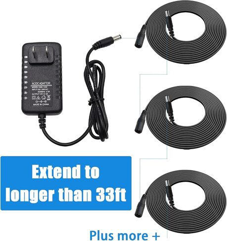 mxuteuk CCTV 2PCS 33FT(10M) Dc 12v 2.1mm x 5.5mm Power Extension Cable Compatible with 12V DC Adapter Cord,for CCTV Security Camera Standalone DVR IP Camera M-028-2PCS in Saudi Arabia